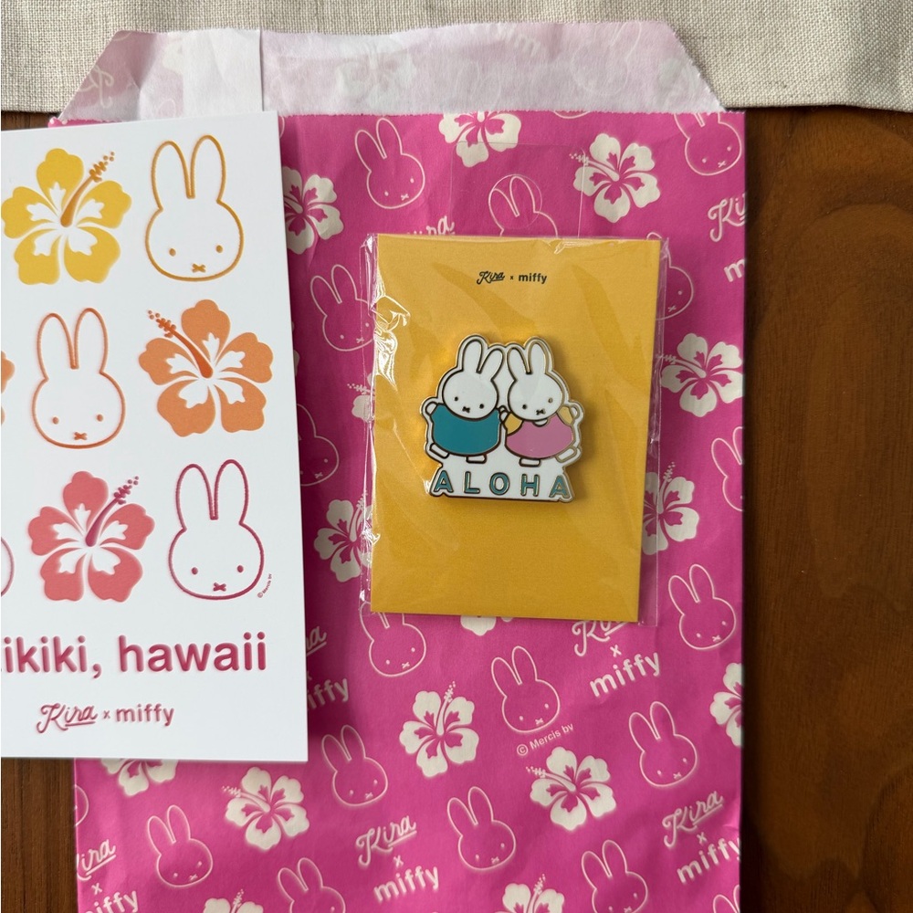 Miffy Aloha enamel pin brooch from Hawaii